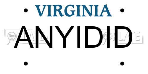 ANYIDID Virginia License Plate