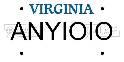 ANYIOIO Virginia License Plate