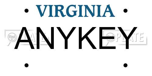 ANYKEY Virginia License Plate