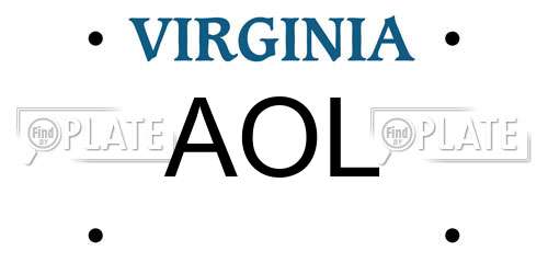 AOL Virginia License Plate