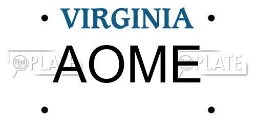 AOME Virginia License Plate