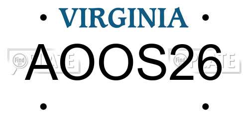 AOOS26 Virginia License Plate