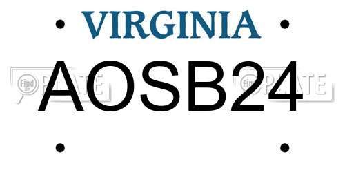 AOSB24 Virginia License Plate