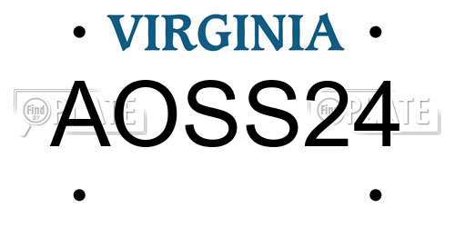 AOSS24 Virginia License Plate
