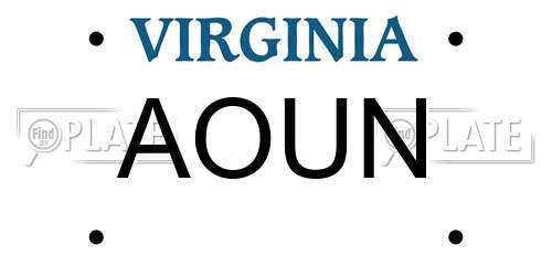 AOUN Virginia License Plate