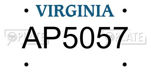 AP5057 Virginia License Plate