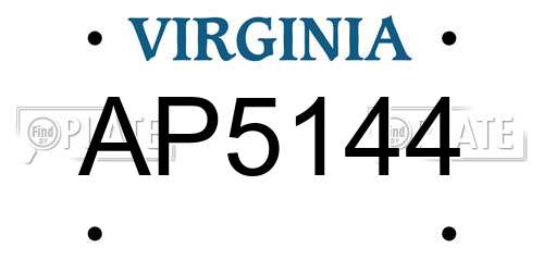 AP5144 Virginia License Plate