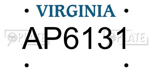 AP6131 Virginia License Plate