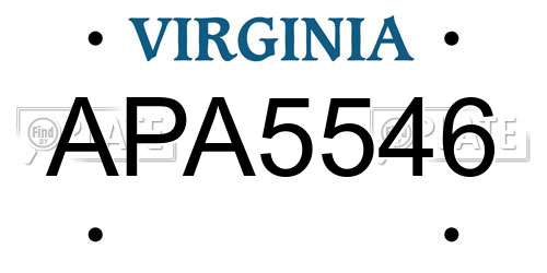 APA5546 Virginia License Plate