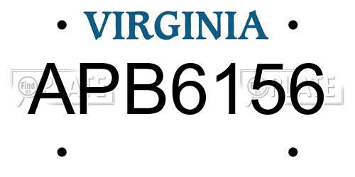 APB6156 Virginia License Plate