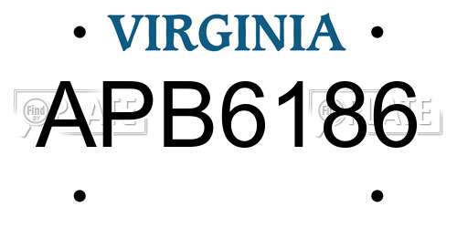 APB6186 Virginia License Plate
