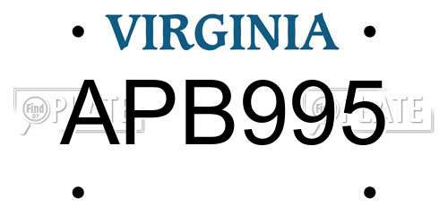 APB995 Virginia License Plate