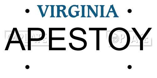 APESTOY Virginia License Plate