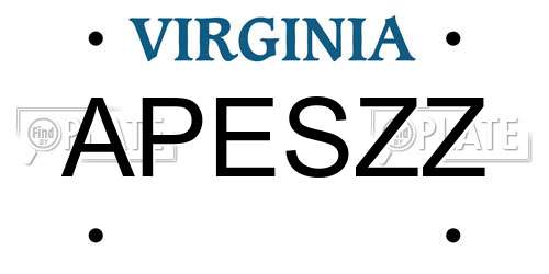 APESZZ Virginia License Plate
