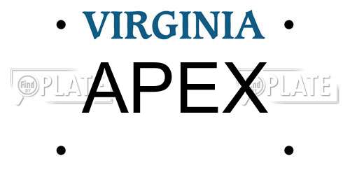 APEX Virginia License Plate