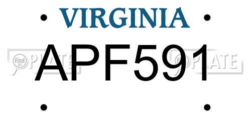 APF591 Virginia License Plate