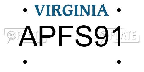 APFS91 Virginia License Plate