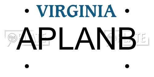 APLANB Virginia License Plate