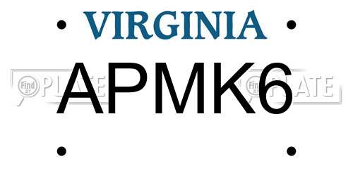 APMK6 Virginia License Plate