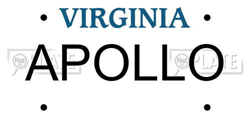APOLLO Virginia License Plate