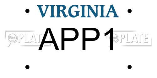 APP1 Virginia License Plate