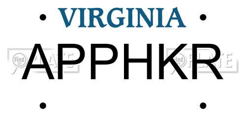 APPHKR Virginia License Plate