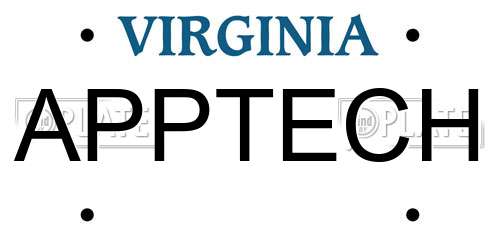 APPTECH Virginia License Plate