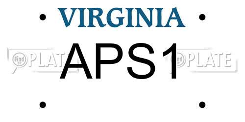 APS1 Virginia License Plate