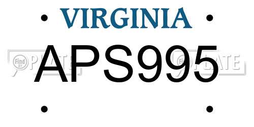 APS995 Virginia License Plate