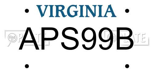 APS99B Virginia License Plate