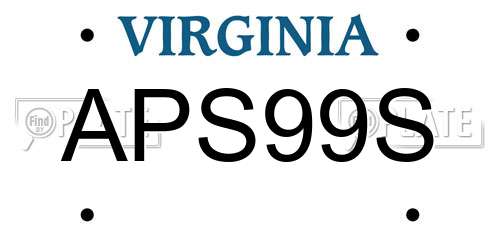 APS99S Virginia License Plate