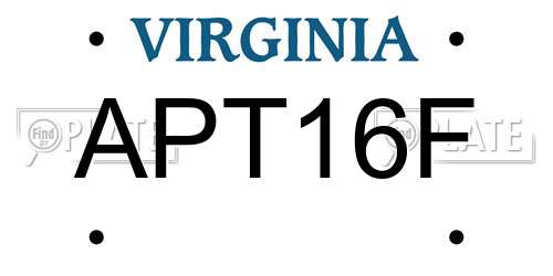 APT16F Virginia License Plate