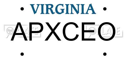 APXCEO Virginia License Plate