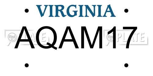 AQAM17 Virginia License Plate