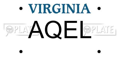 AQEL Virginia License Plate