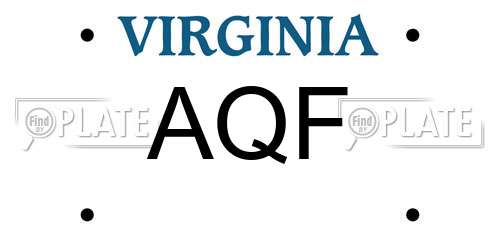AQF Virginia License Plate
