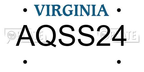 AQSS24 Virginia License Plate
