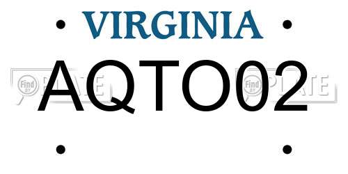AQTO02 Virginia License Plate