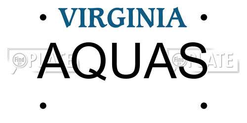 AQUAS Virginia License Plate