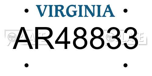 AR48833 Virginia License Plate
