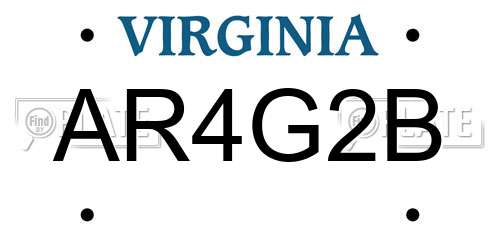 AR4G2B Virginia License Plate