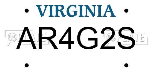 AR4G2S Virginia License Plate
