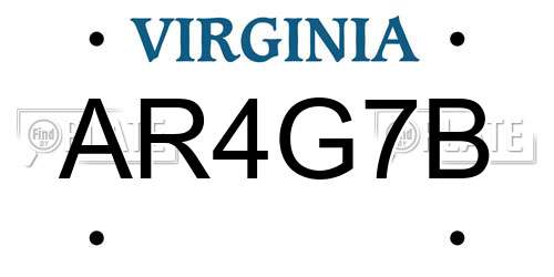AR4G7B Virginia License Plate