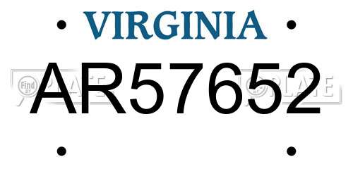 AR57652 Virginia License Plate