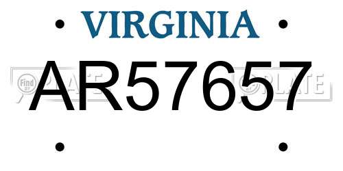 AR57657 Virginia License Plate