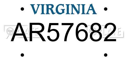 AR57682 Virginia License Plate