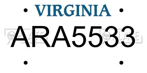 ARA5533 Virginia License Plate