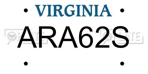 ARA62S Virginia License Plate