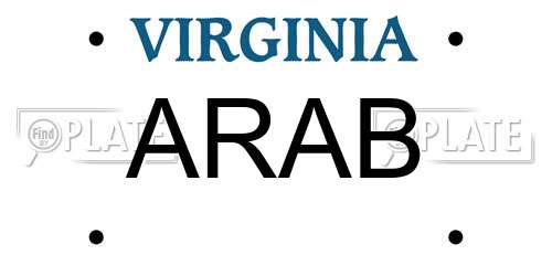 ARAB Virginia License Plate