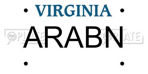 ARABN Virginia License Plate